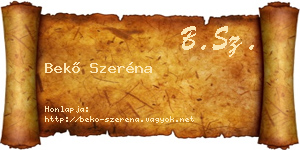 Bekő Szeréna névjegykártya